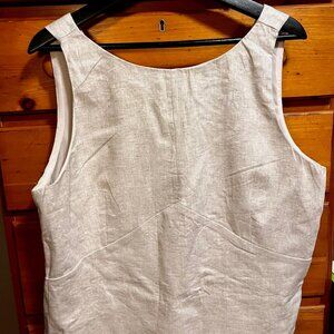 Tailored Linen/Cotton Top - size 14 - Banana Republic Factory - flax